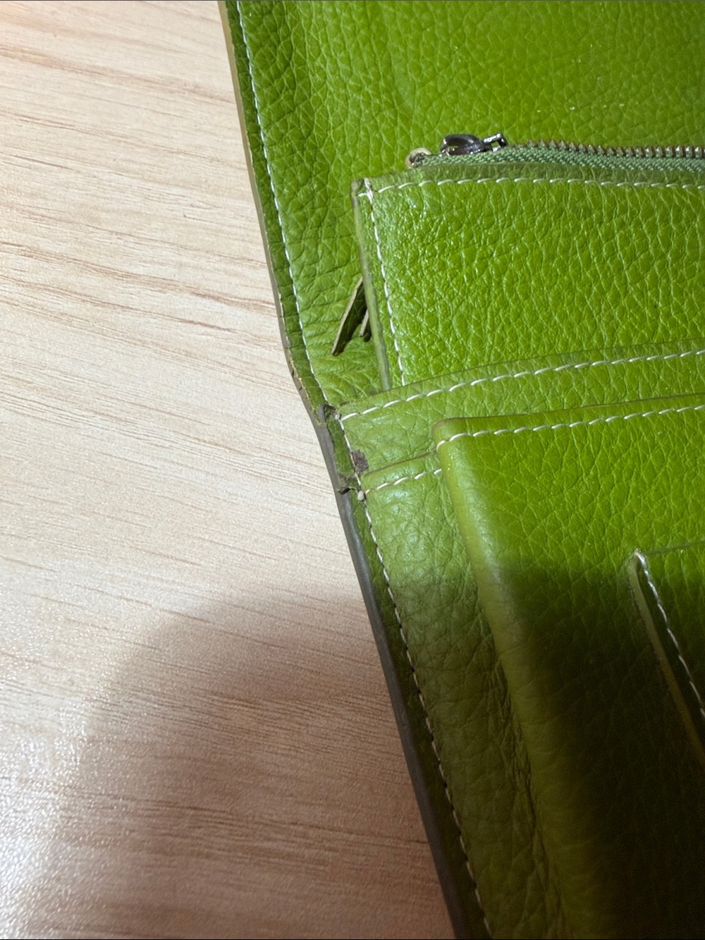 Hermes w/ COA Green Leather Organizer with Snap Closure - Picture 6 of 9